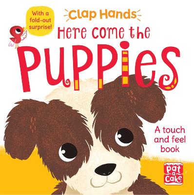 Clap Hands: Here Come the Puppies: A touch-and-feel board book with a fold-out surprise