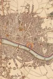 London, Westminster, and Southwark Vintage Map Field Journal Notebook, 50 pages/25 sheets, 4x6