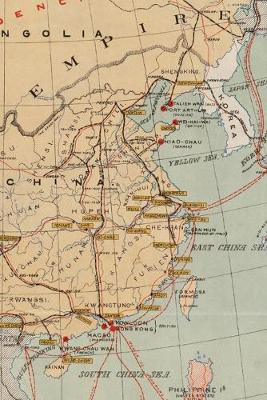 China Vintage Map Field Journal Notebook, 50 pages/25 sheets, 4x6