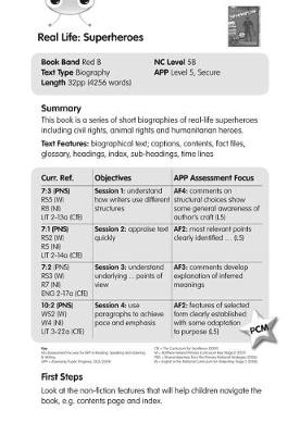 BC NF Red (KS2) B/5B Real Life: Superheroes Guided Reading Card
