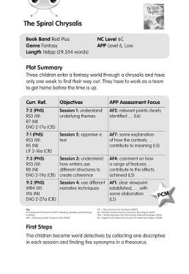 BC Red (KS2) +/6C The Spiral Chrysalis Guided Reading Card