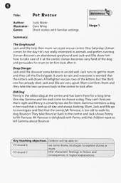 Literacy World Satellites Fiction Stage 1: Guided Reading Cards Pet Rescue Frwk Single