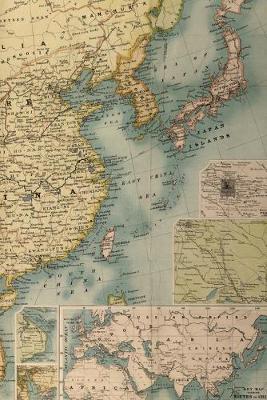 Southeast Asia Vintage Map Field Journal Notebook, 50 pages/25 sheets, 4x6