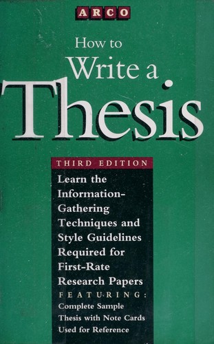 How to Write a Thesis