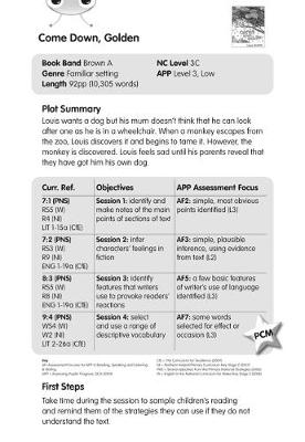 BC Brown A/3C Come Down, Golden Guided Reading Card