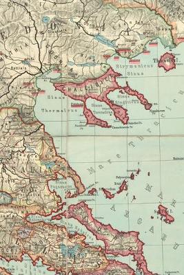 Southeast Europe Vintage Map Field Journal Notebook, 50 pages/25 sheets, 4x6