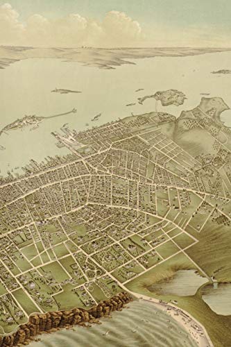 Newport, Rhode Island Vintage Map Field Journal Notebook, 50 pages/25 sheets, 4x6
