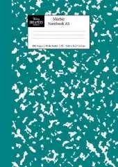 Marble Notebook A5: Teal Green Marble Wide Ruled Journal