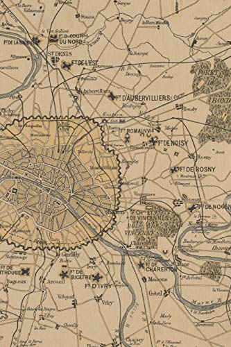 Paris Vintage Map Field Journal Notebook, 50 pages/25 sheets, 4x6