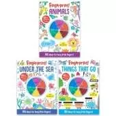Fingerprint Doodle Activities 3 Books Set: (Under The Sea, Animals & Things That Go)