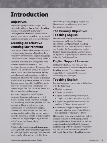 Open Court Reading, ELD Guide, Grade 5
