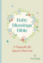 NLT Baby Blessings Bible, Keepsake Edition, Baby Green Cloth-Bound, Memory Pages, Slipcase, NLT New Living Translation, Hardback, Standard size