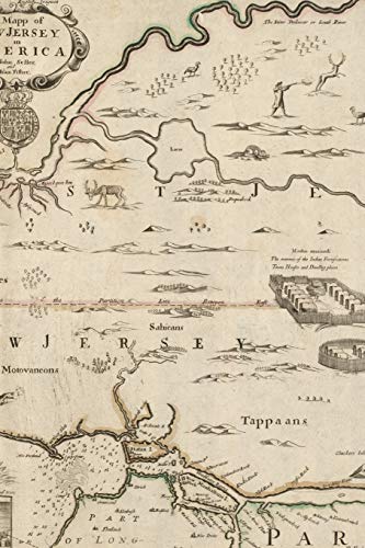 New Jersey Vintage Map Field Journal Notebook, 50 pages/25 sheets, 4x6