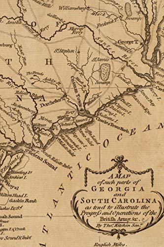 Georgia and South Carolina Vintage Map Field Journal Notebook, 50 pages/25 sheets, 4x6