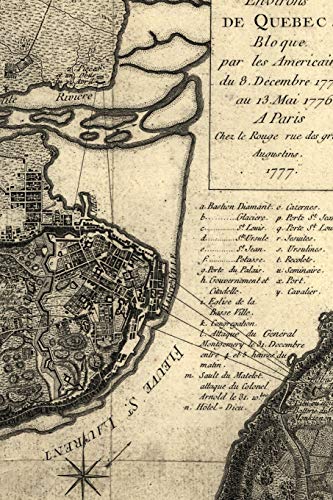 1777 Map of Quebec - A Poetose Notebook / Journal / Diary (50 pages/25 sheets)