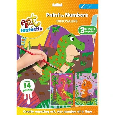 Art Fantastic Paint-by-Numbers 3-in-1 Kit: Dinosaurs