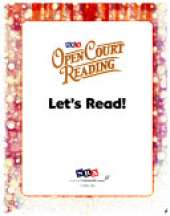 Open Court Reading, Little Book 1: Let's Read!, Grade 1