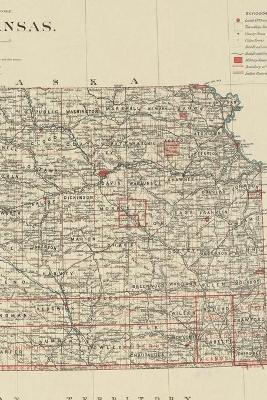Kansas Vintage Map Field Journal Notebook, 50 pages/25 sheets, 4x6"