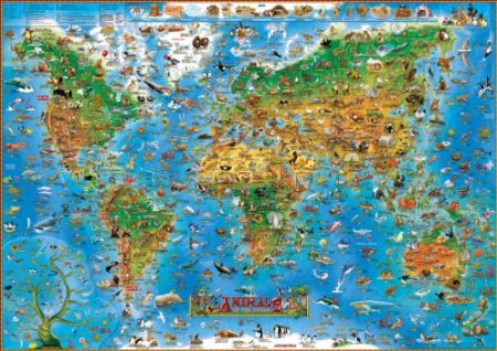 Animals of the World laminated with hanging strips