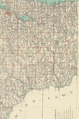Wisconsin Vintage Map Field Journal Notebook, 50 pages/25 sheets, 4x6