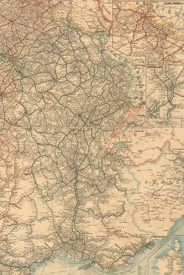 France Vintage Map Field Journal Notebook, 50 pages/25 sheets, 4x6