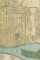 Detroit, Michigan Vintage Map Field Journal Notebook, 50 pages/25 sheets, 4x6