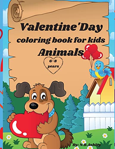 Valentine's day colorink book for kids animals: 60 images with cute and in love animals, for girls and boys, fun images for Valentine's Day. Gift suitable for children between 6 and 8 years.