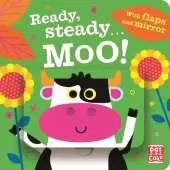 Ready Steady...: Moo!: Board book with flaps and mirror