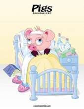 Pigs Coloring Book 1, 2 & 3