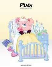 Pigs Coloring Book 1, 2 & 3