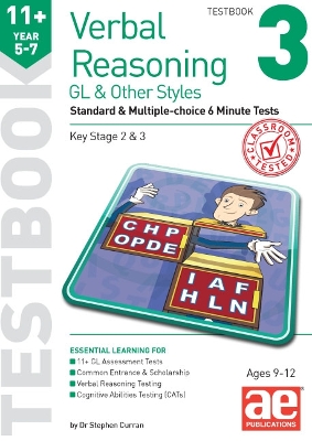 11+ Verbal Reasoning Year 5-7 GL & Other Styles Testbook 3: Standard & Multiple-choice 6 Minute Tests
