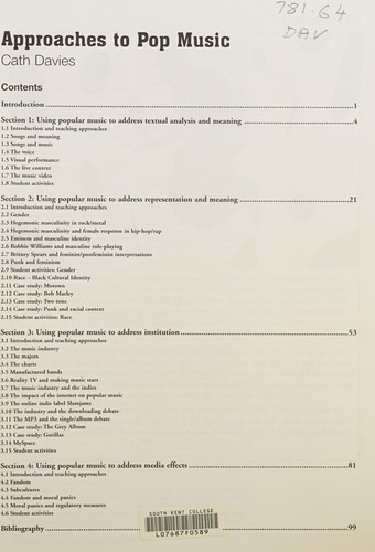 Approaches to Pop Music - Classroom and Teacher`s Guide Combined