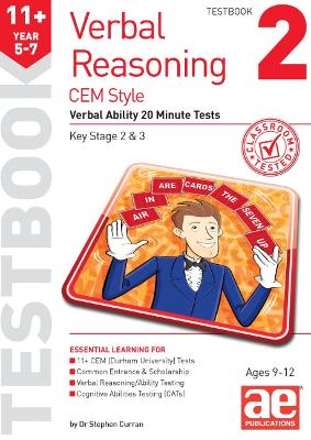 11+ Verbal Reasoning Year 5-7 CEM Style Testbook 2: Verbal Ability 20 Minute Tests