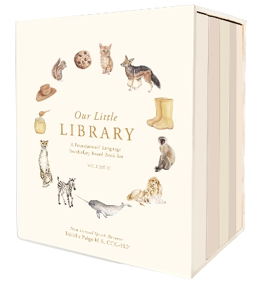 Our Little Library Vol. 2: A Foundational Language Vocabulary Board Book Set for Babies, Including Ocean Animals, Safari Animals, Food and Drink, Clothes, and Around the House
