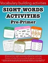 Sight Words Pre-primer vocabulary building activities: Education resources by Bounce Learning Kids