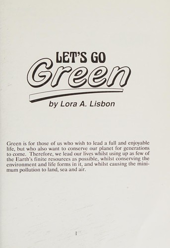 Let's Go Green: Environmental Ideas, Activities and Information