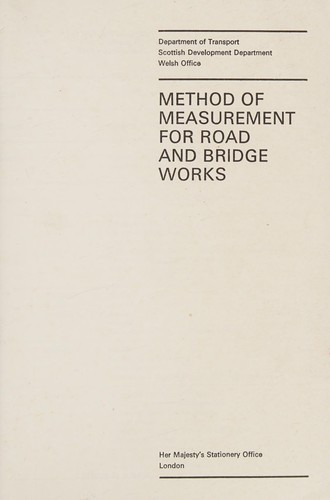 Method of measurement for road and bridge works