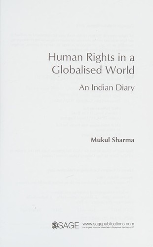 Human Rights in a Globalised World: An Indian Diary