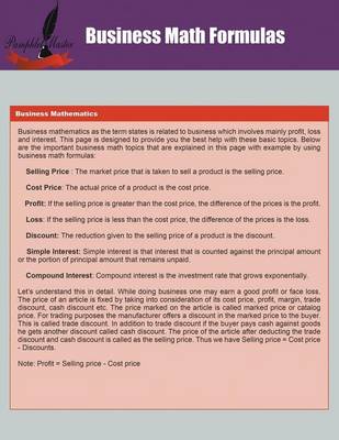 Business Math Formulas