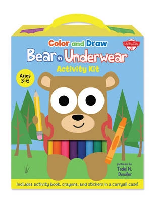 Color and Draw Bear in Underwear Activity Kit: Includes Activity Book, Crayons, and Stickers in a Carryall Case!