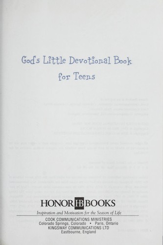 God's Little Devotional Book for Teens
