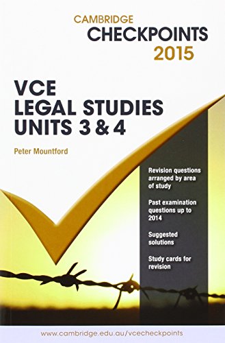 Cambridge Checkpoints VCE Legal Studies Units 3 and 4 2015 and Quiz Me More