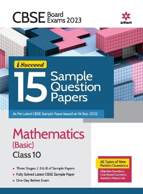 Cbse Board Exams 2023 I Succeed 15 Sample Question Papers Mathematics (Basic) Class 10