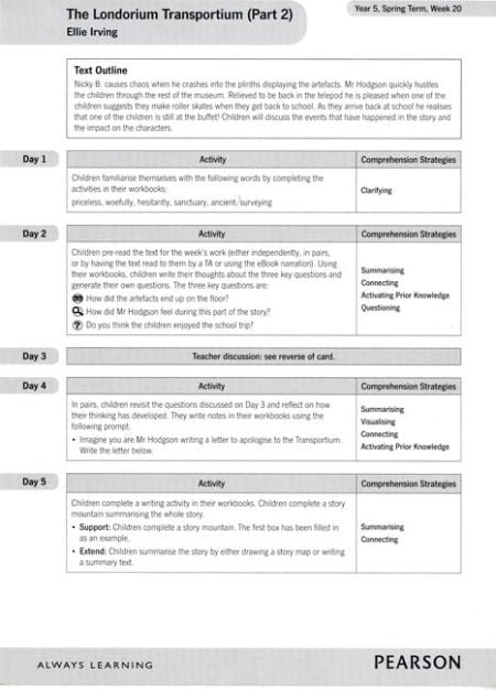 Bug Club Comprehension Year 5 Magazine Short story 3 T2 W10 Card