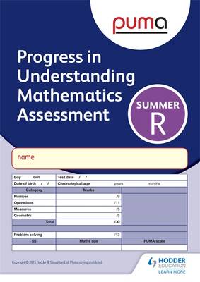 PUMA Test R, Summer Pk10 (Progress in Understanding Mathematics Assessment)