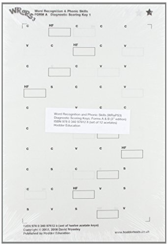 Word Recognition and Phonic Skills (WRaPS) Diagnostic Scoring Keys