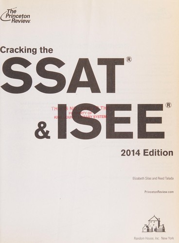 Cracking the SSAT & ISEE, 2014 Edition