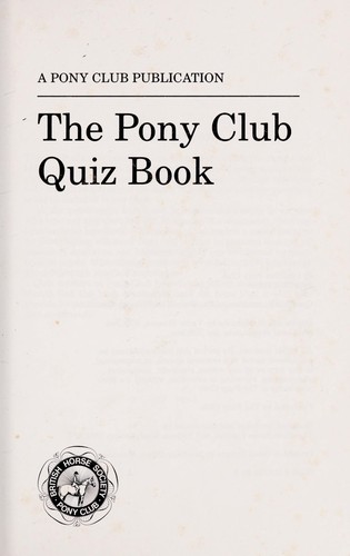 Pony Club Quiz Book