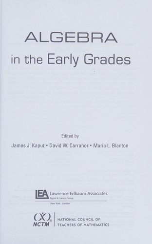 Algebra in the Early Grades