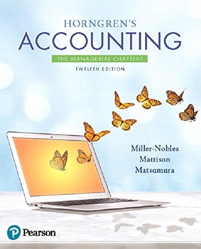 Horngren's Accounting: The Managerial Chapters